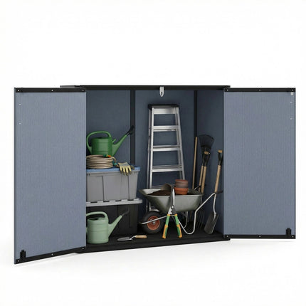 Abri de jardin, 23,5 pi³, verrouillable, gris