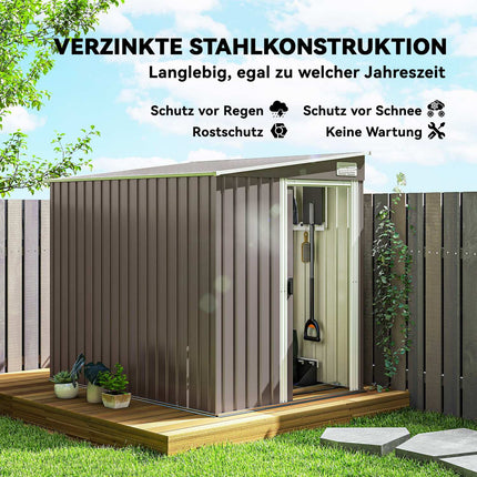 Remise de rangement extérieure, 7 x 5 pi, acier galvanisé, ventilée
