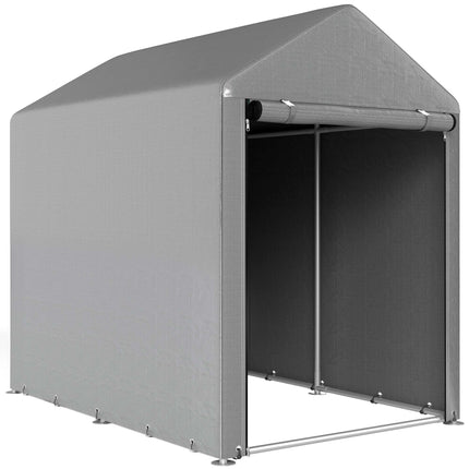 Abri de jardin avec tente et structure en acier, 120 x 179 x 165 cm, gris clair