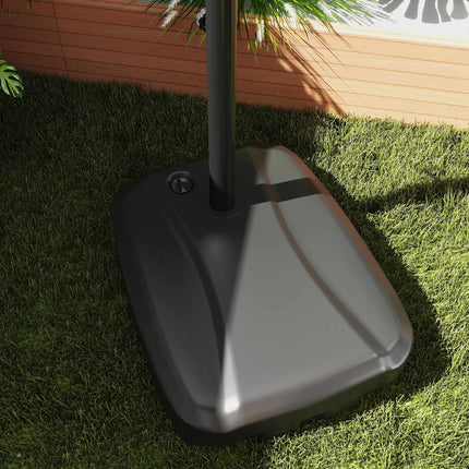 Parasol d'extérieur inclinable avec base, protection UV, gris foncé