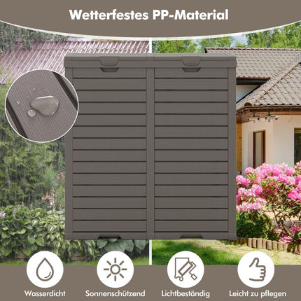 Poubelle d'extérieur, 235 L, double compartiment, résistante aux intempéries