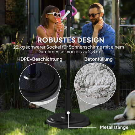 Sonnenschirmständer für Draußen, 22 kg, passend für 2,8m Sonnenschirme