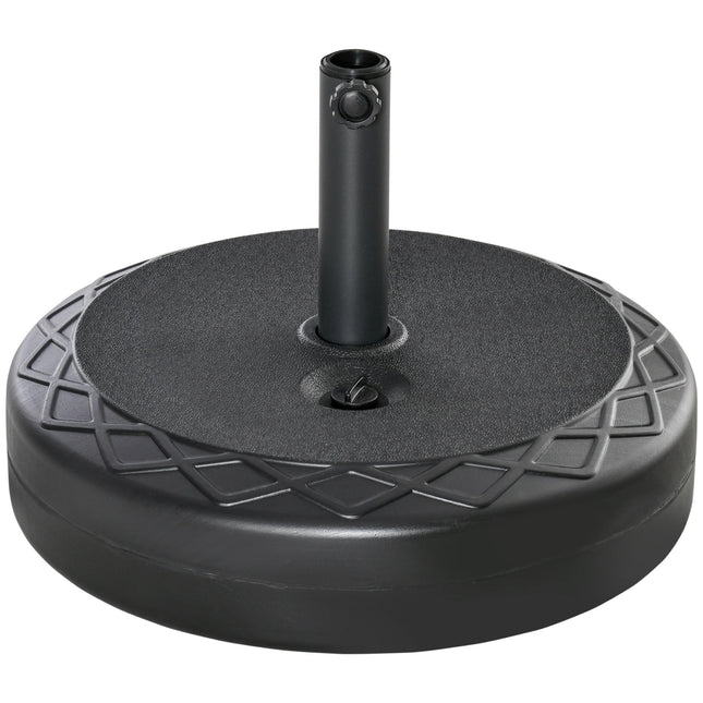 Pied de parasol d'extérieur, en PEHD, compatible avec les mâts de 38/48 mm, noir