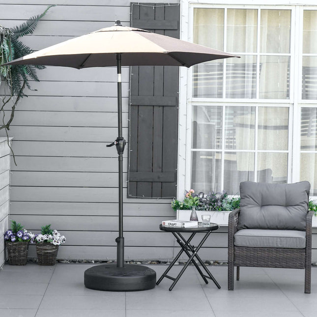 Pied de parasol d'extérieur, en PEHD, compatible avec les mâts de 38/48 mm, noir