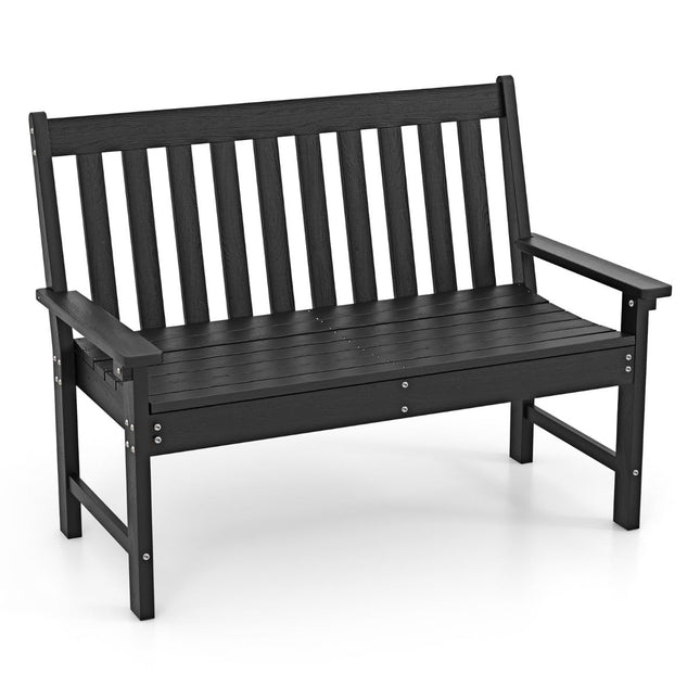 Banc de jardin extérieur en PEHD résistant aux intempéries pour 2-3 places