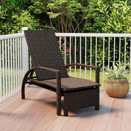Gartenliege aus Polyrattan mit verstellbarer Rückenlehne