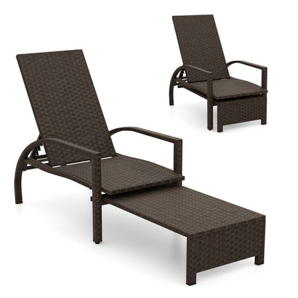 Gartenliege aus Polyrattan mit verstellbarer Rückenlehne