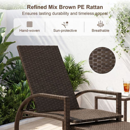 Gartenliege aus Polyrattan mit verstellbarer Rückenlehne