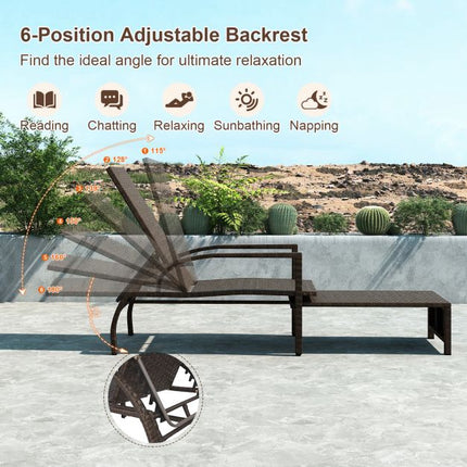 Gartenliege aus Polyrattan mit verstellbarer Rückenlehne