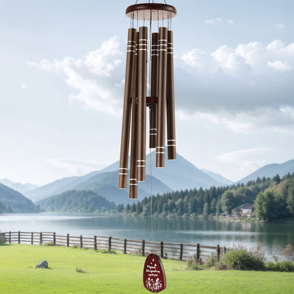 Outdoor Wind Chimes, 42-Inch, 6-Tube Deep Tone – Dark Brown
