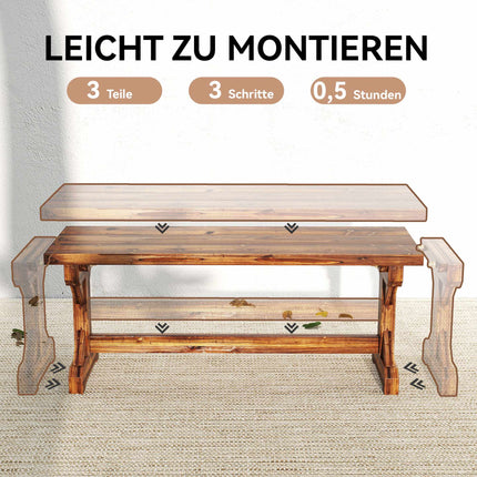 Banc d'extérieur en bois de sapin, 2 places, capacité de charge 240 kg