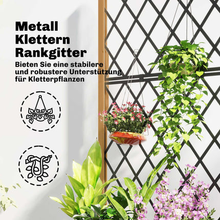 Jardinière d'extérieur en bois avec roulettes et treillis
