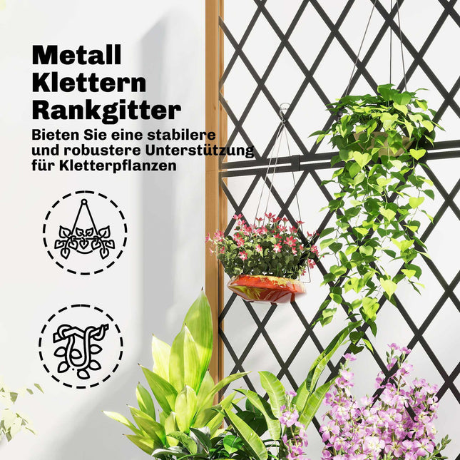 Jardinière d'extérieur en bois avec roulettes et treillis