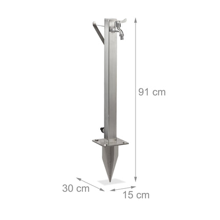 Outdoor faucet with hose holder