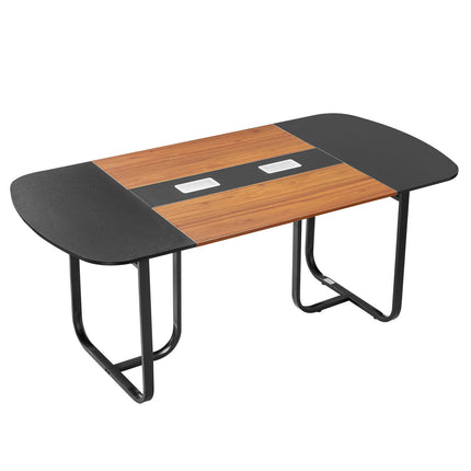Oval Conference Table 1800 mm, Seats 6–8, Metal Legs