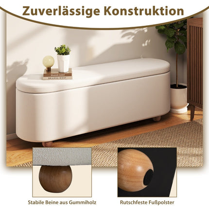 Ovale Aufbewahrungsbank mit Klappdeckel, 150 L Fassungsvermögen
