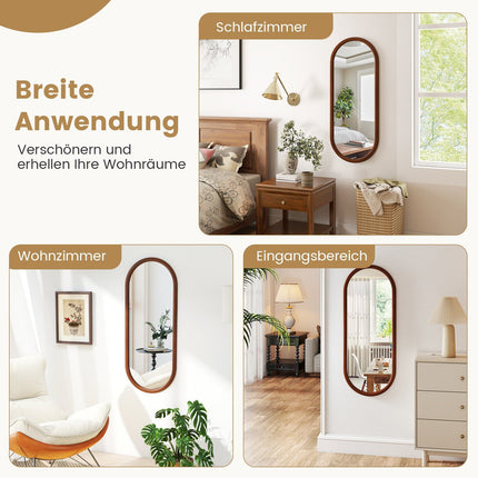Ovaler Wandspiegel, 110x45 cm, Massivholzrahmen