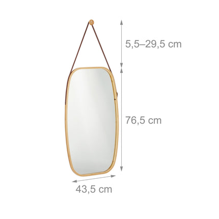 Miroir mural ovale avec sangle
