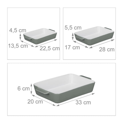 Ofenform 3er Set grau
