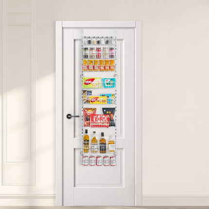 Over-The-Door Pantry Organizer, 8-Tier Adjustable Steel, White
