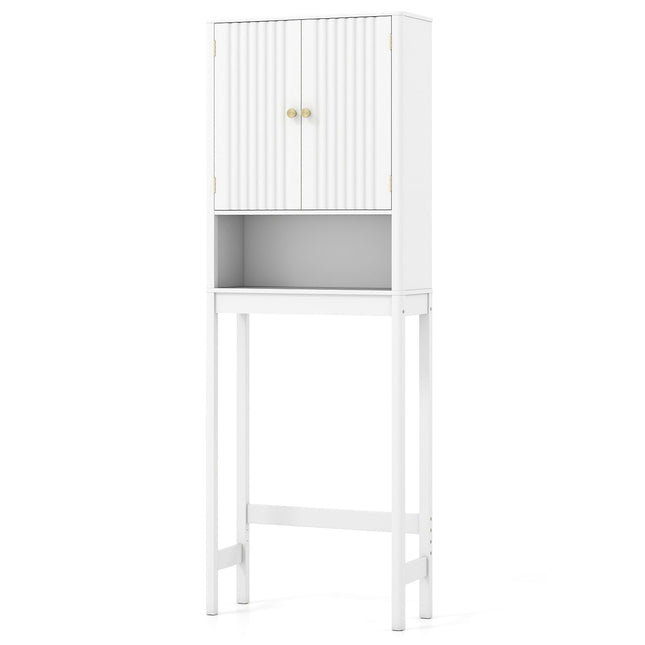 Toilettenunterschrank, verstellbares Regal, weißes MDF