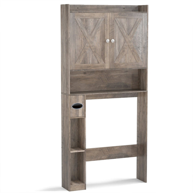 Meuble de toilette avec étagère réglable et porte-papier toilette