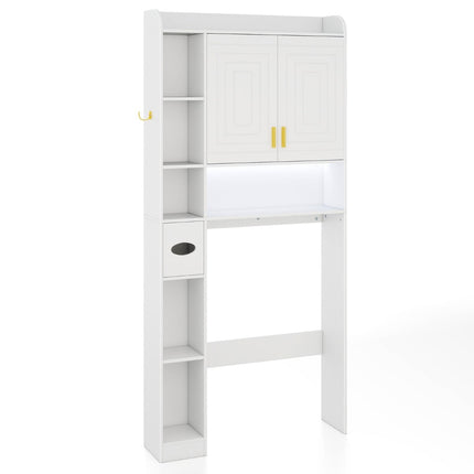 Über-Toiletten-Schrank mit LED-Beleuchtung und verstellbaren Einlegeböden