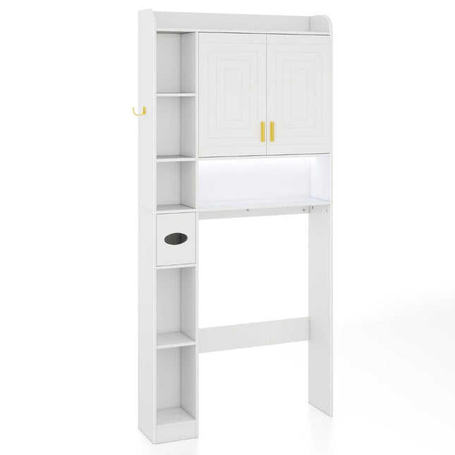 Meuble de toilette avec éclairage LED et étagères réglables