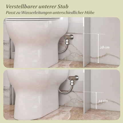 Über-Toiletten-Schrank mit LED-Beleuchtung und verstellbaren Einlegeböden