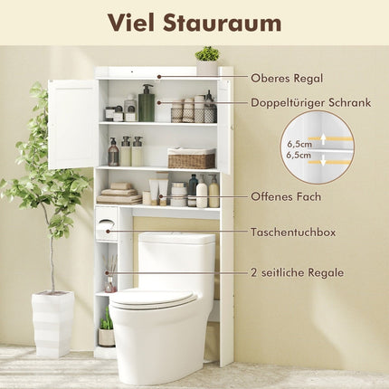 WC-Oberschrank, verstellbare Einlegeböden, Weiß