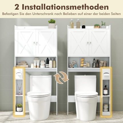 WC-Oberschrank, verstellbare Einlegeböden, Weiß