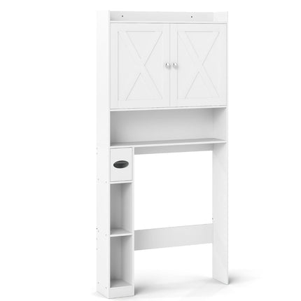 WC-Oberschrank, verstellbare Einlegeböden, Weiß