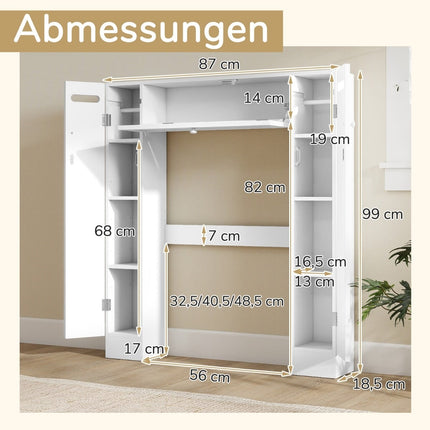 Über-WC-Schrank mit verstellbaren Einlegeböden, Weiß