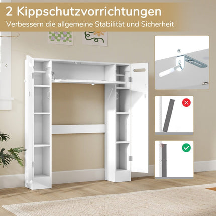 Über-WC-Schrank mit verstellbaren Einlegeböden, Weiß