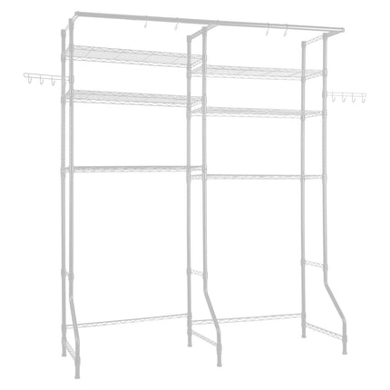 Over Washer Dryer Storage Rack, 6-Tier, Rod and Hooks
