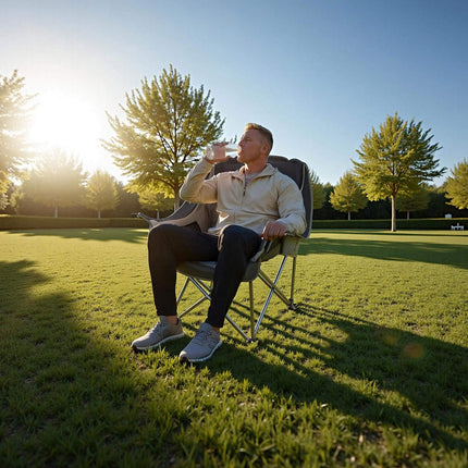 Oversized Camping Chair, 450 lb Capacity, Padded, Cup Holders