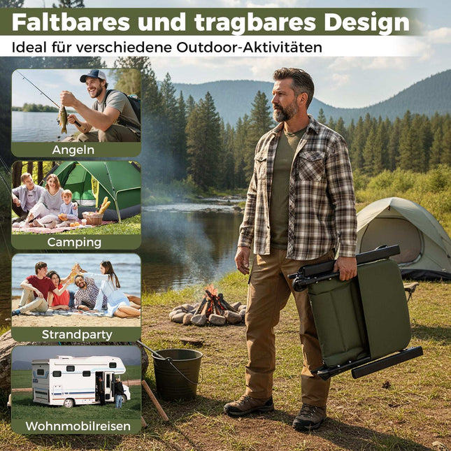 Chaise de camping pliante surdimensionnée, robuste et réglable