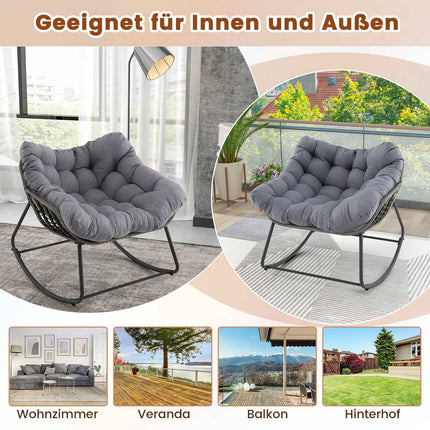 Fauteuil à bascule gris surdimensionné avec coussin amovible