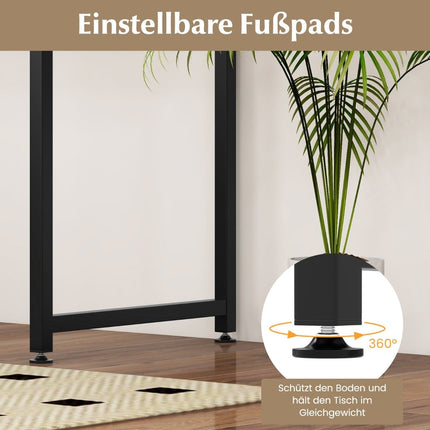 PC-Tisch mit verstellbaren Fußpolstern, kompakter Computertisch, 100 x 50 x 77 cm, Natur