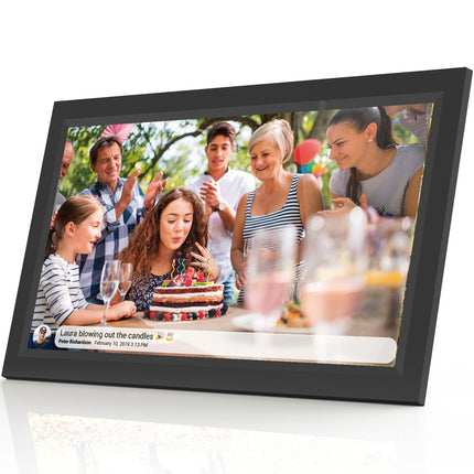 PFF-1503B 15,6 Zoll FULL HD digitaler WLAN-Bilderrahmen mit FRAMEO-Fotosoftware, Schwarz