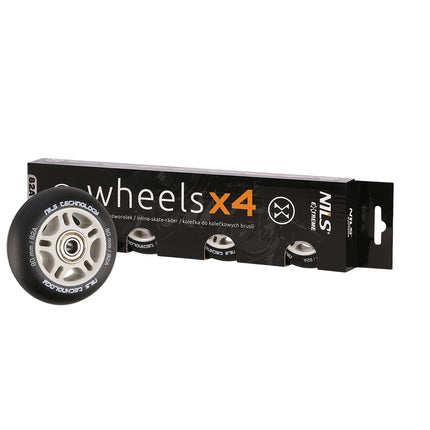 PU 80x24 schwarze Matt-Rollen (4) + ABEC-9 Kugellager (8) Set
