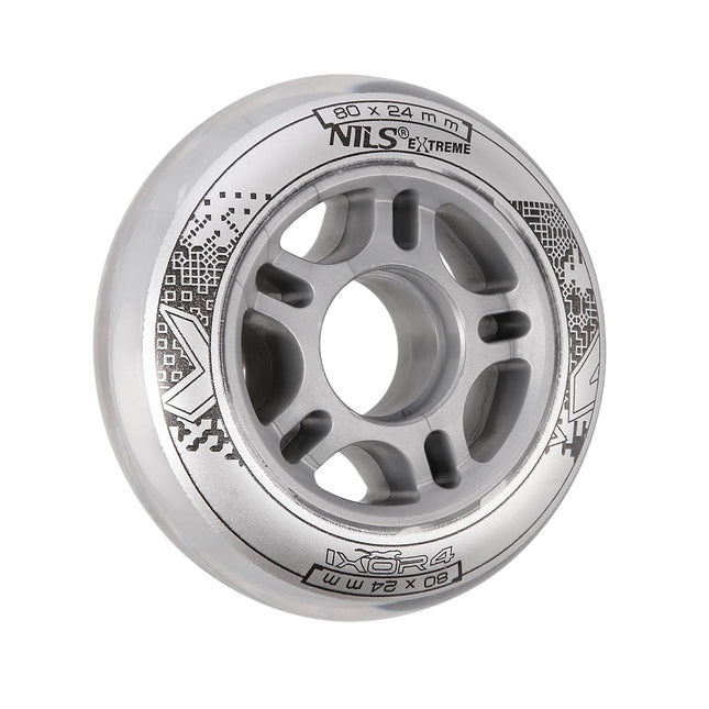 PU 80x24 mm transparente Skateboard-Rollen, 4er-Set