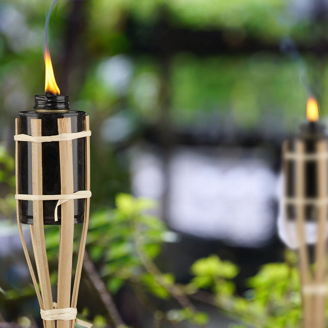 Lot de 10 torches de jardin en bambou