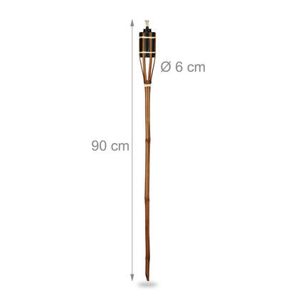 10er-Pack braune Gartenfackeln aus Bambus