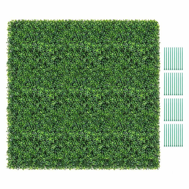 Pack de 12 haie artificielle mur végétal 50 x 50 cm panneaux avec feuilles de buis vert