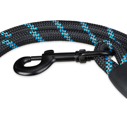 Laisse rembourrée pour chien noire 150 cm