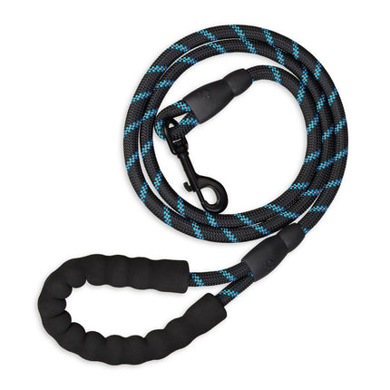 Laisse rembourrée pour chien noire 150 cm