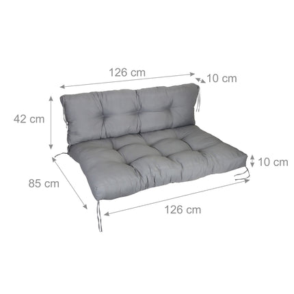 Ensemble de coussins pour palettes - Assise et dossier, usage extérieur