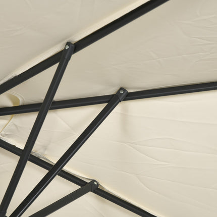 Parasol, Parasol de Jardin 150 x 295 cm, Parasol Double avec Angle d'inclinaison réglable, Parasol de marché pour terrasse, Polyester, Crème |