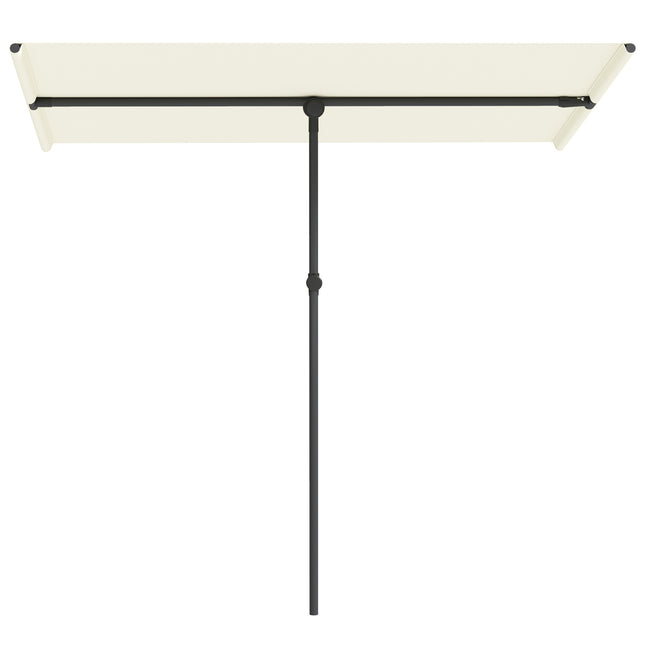 Parasol de jardin rotatif à 180 degrés, réglable en hauteur, avec mât en aluminium, parasol de marché, parasol déporté, parasol de balcon, parasol pour balcon, 150 x 205 cm, beige